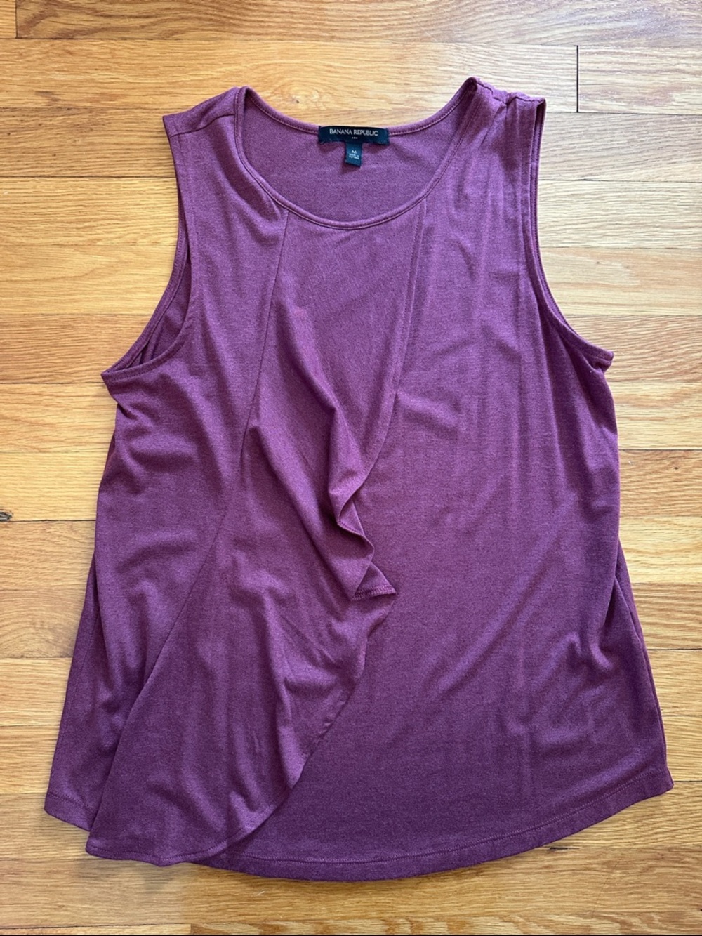 Banana Republic Plum Sleeveless Ruffle Front Tank, M, NWOT